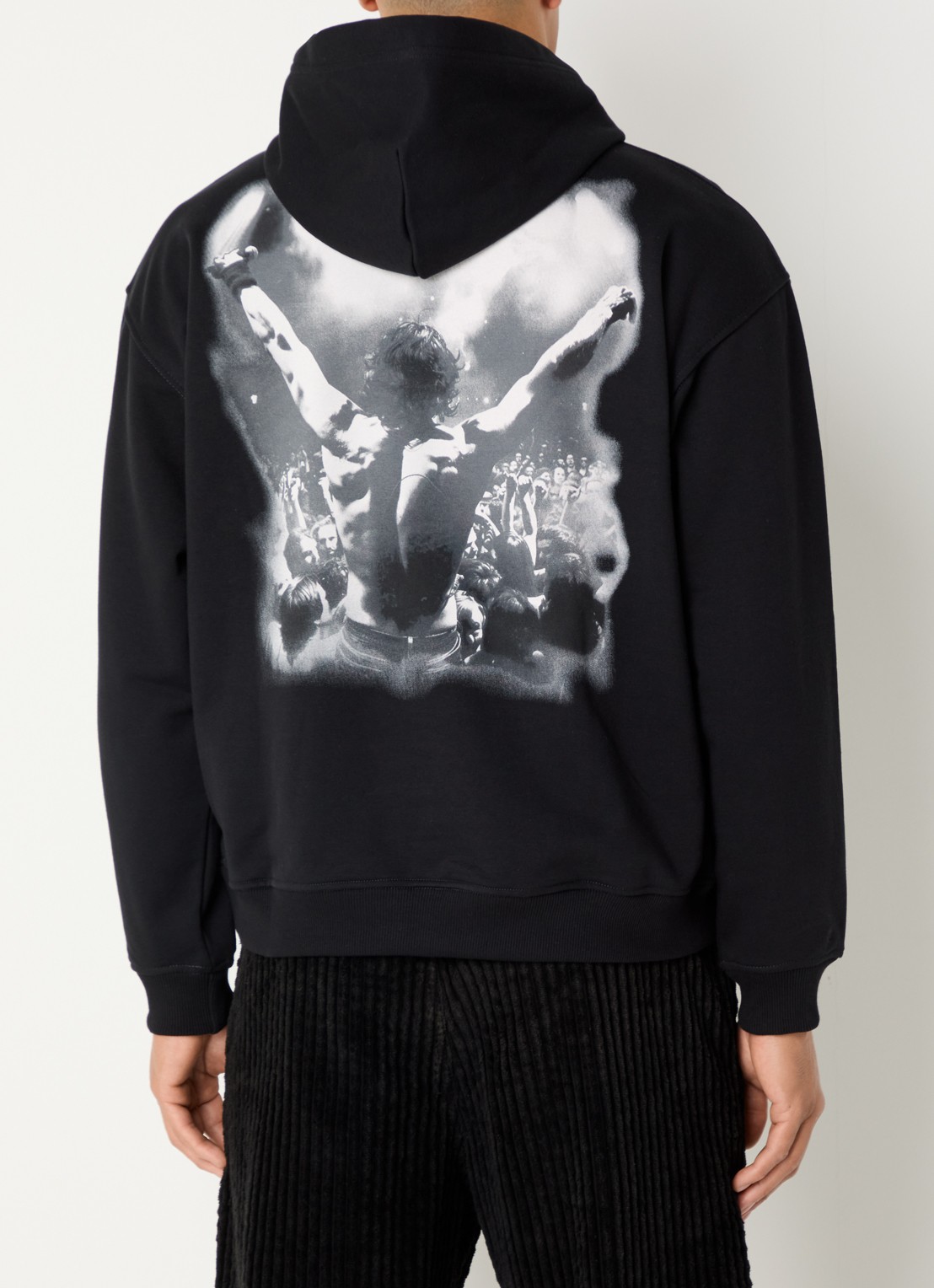 Diesel S-boxt hoodie met logo- en backprint - detail zwart