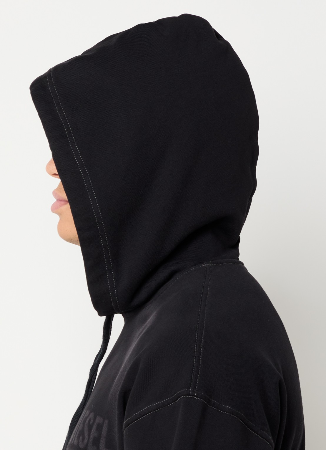 Diesel S-Boxt hoodie met logo en verwassen afwerking - detail 3 zwart