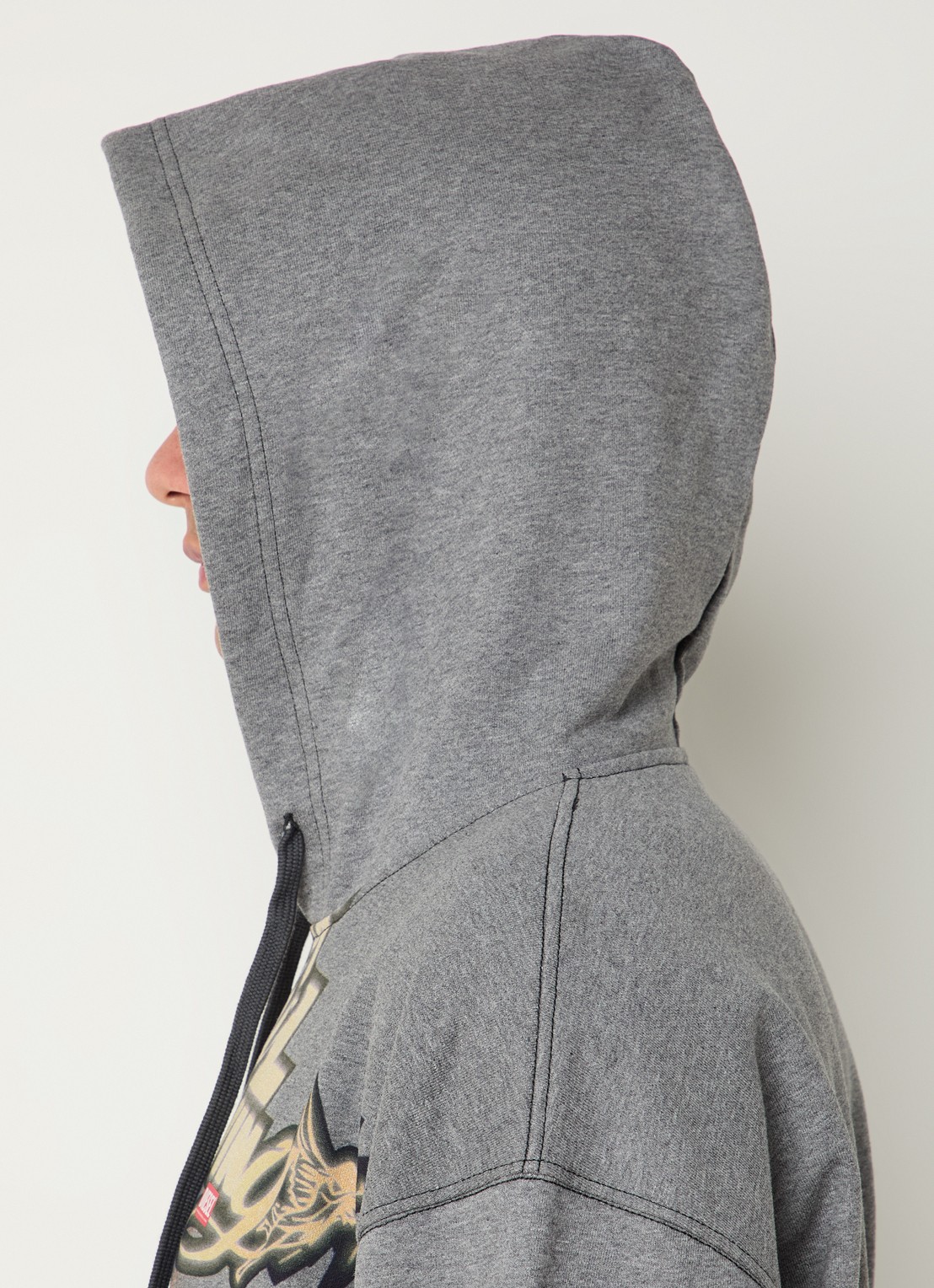 Diesel S-Boxt hoodie met print - detail 3 grijsmele