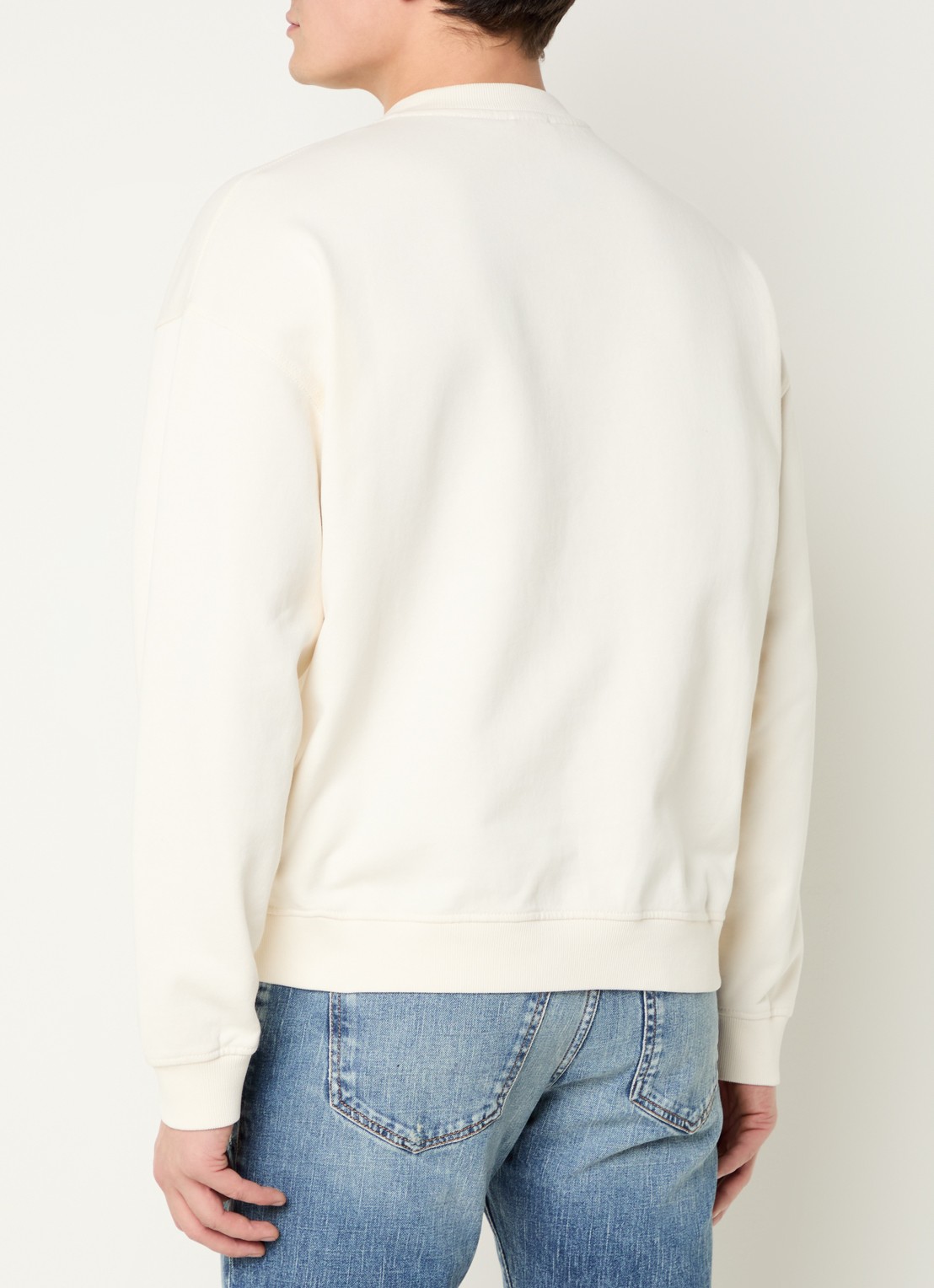 Diesel S-Boxt sweater met logoprint - achterkant 3 gebroken wit