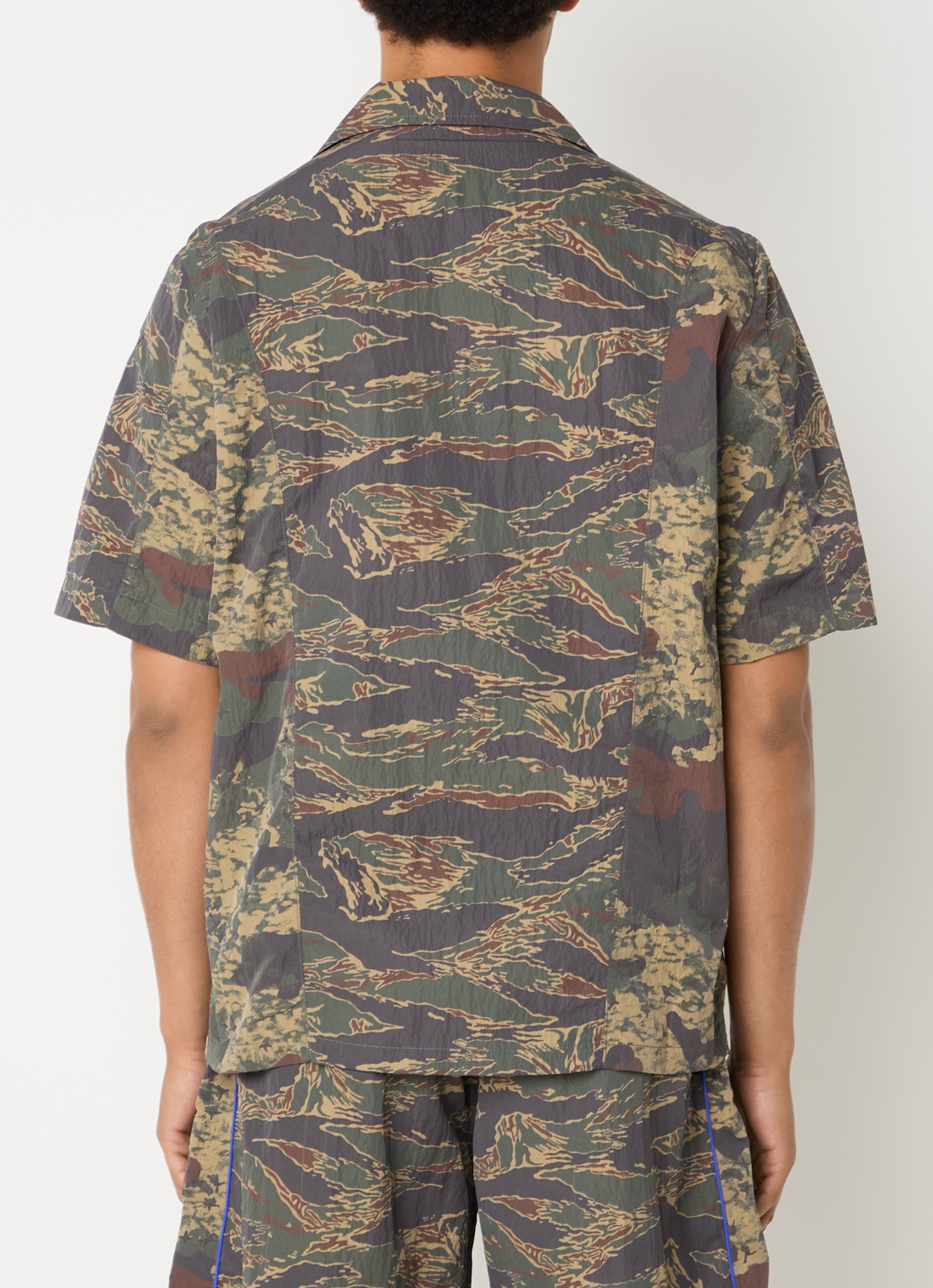 Diesel S-Brack regular fit overhemd met camouflageprint - achterkant olijfgroen