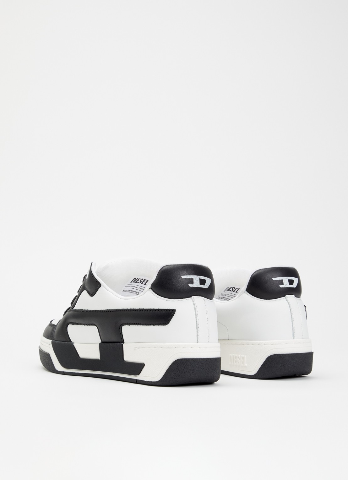 Diesel S-D-Ollie sneaker van leer met logo - achterkant 5 zwart
