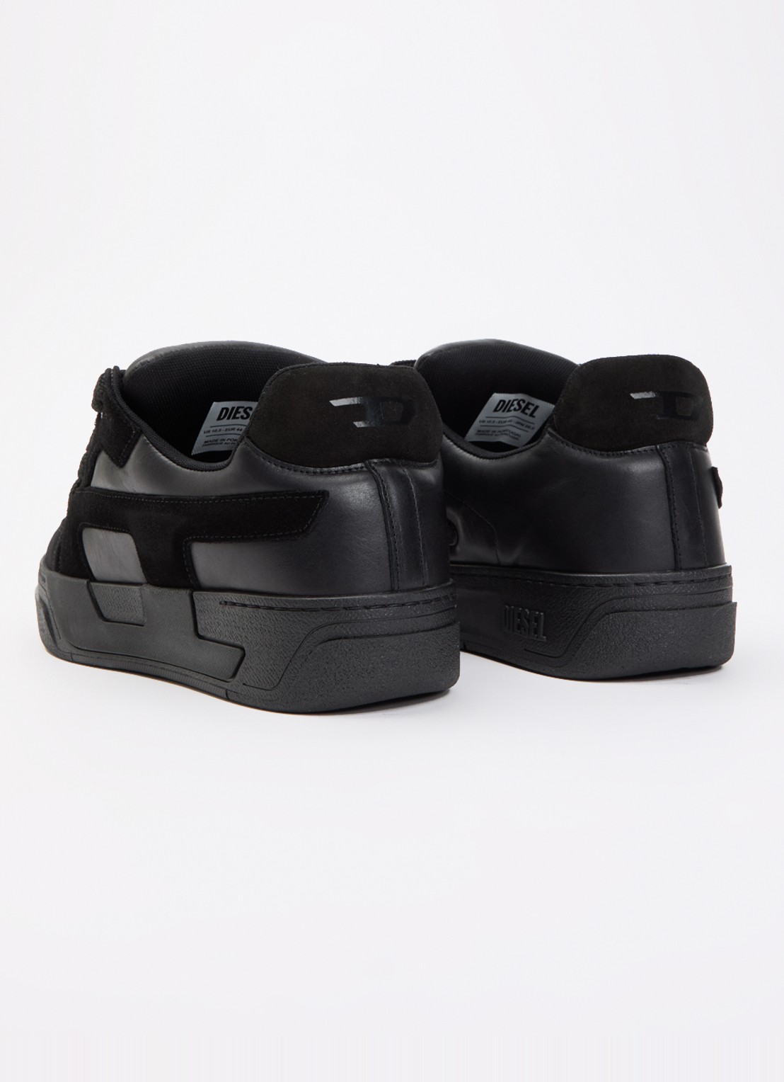 Diesel S-D-Ollie sneaker van leer met suède details - achterkant zwart