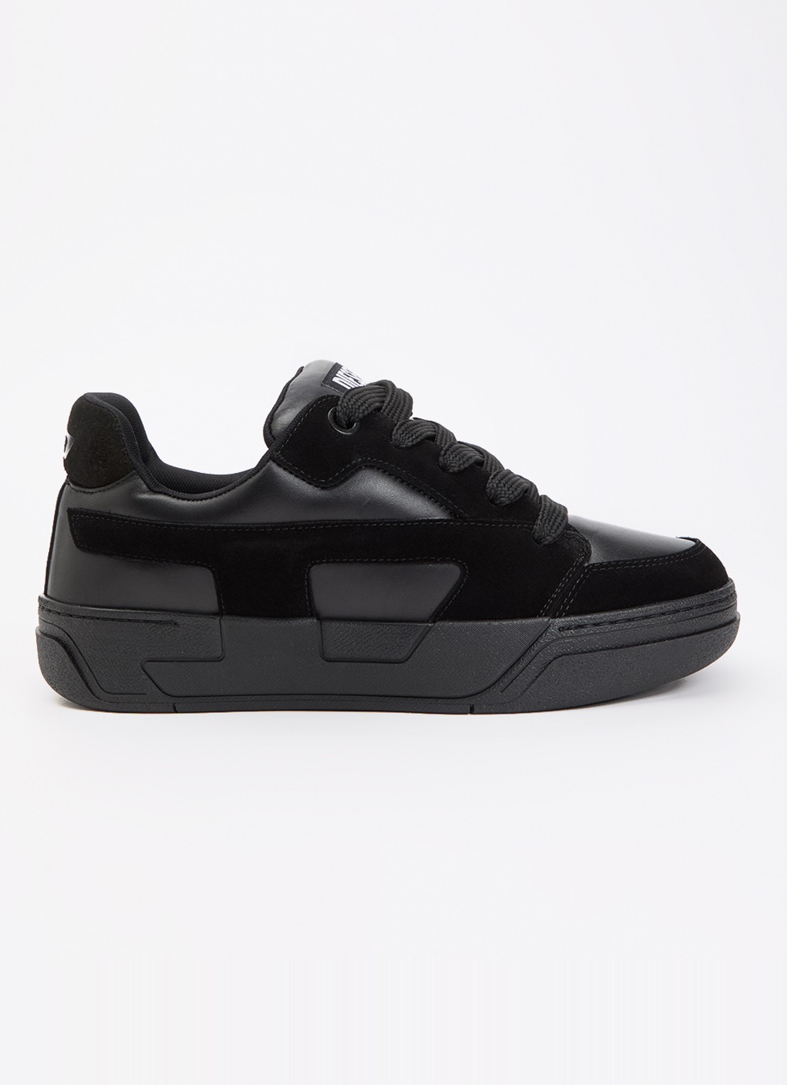 Diesel S-D-Ollie sneaker van leer met suède details - voorkant 5 zwart