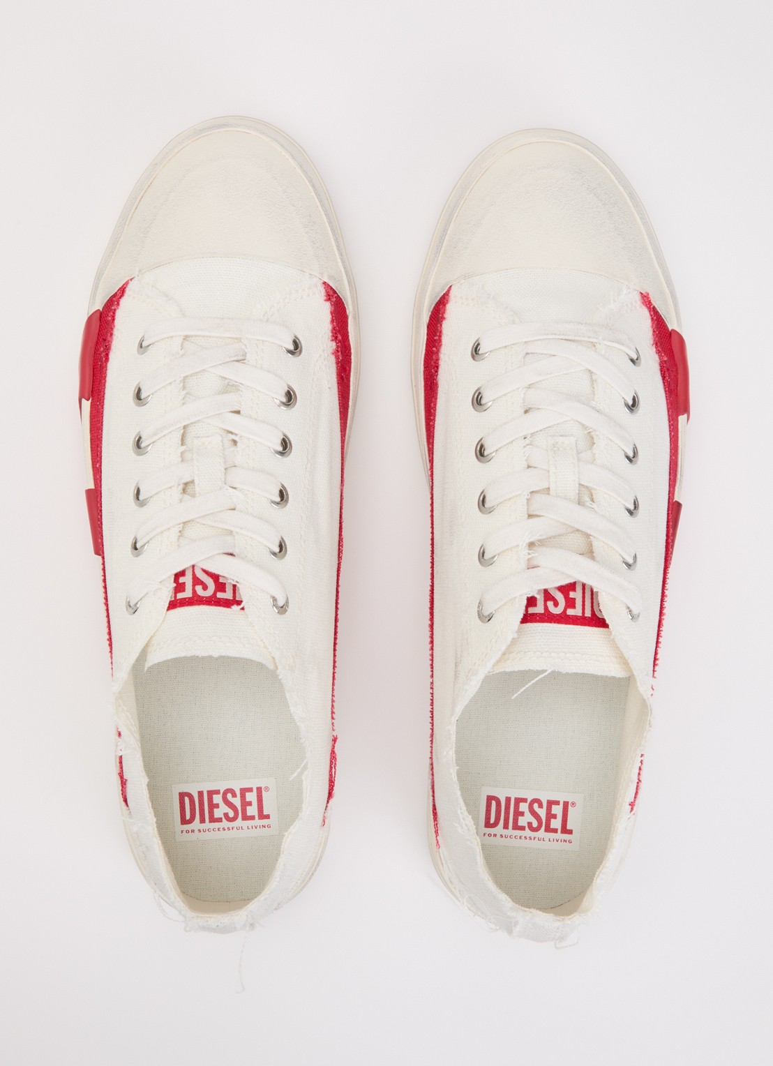 Diesel S-D-Verse Low II sneaker van canvas - detail 2 gebroken wit