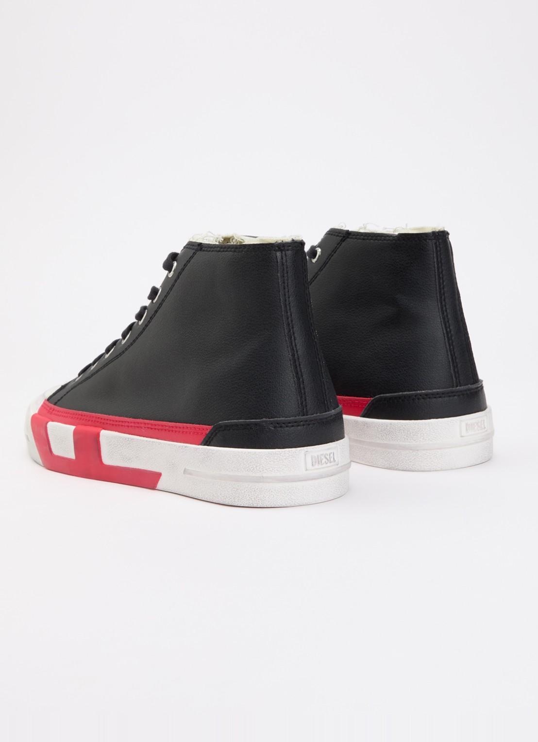 Diesel S-D-Verse Mid II sneaker met destroyed afwerking - achterkant 2 zwart