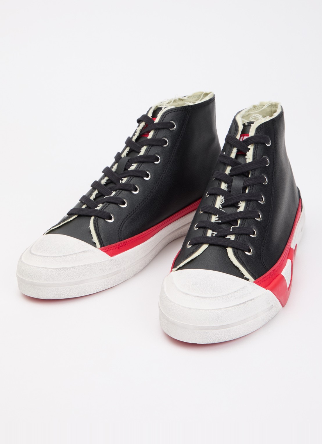 Diesel S-D-Verse Mid II sneaker met destroyed afwerking - detail 3 zwart