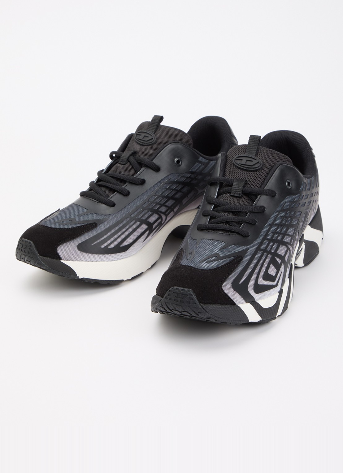 Diesel S-D-Vit's 500 Low sneaker met mesh details - detail 3 zwart