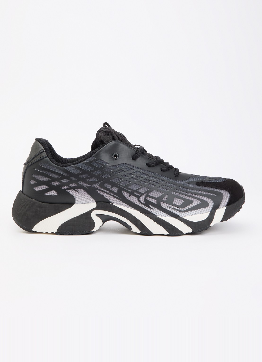 Diesel S-D-Vit's 500 Low sneaker met mesh details - voorkant 2 zwart