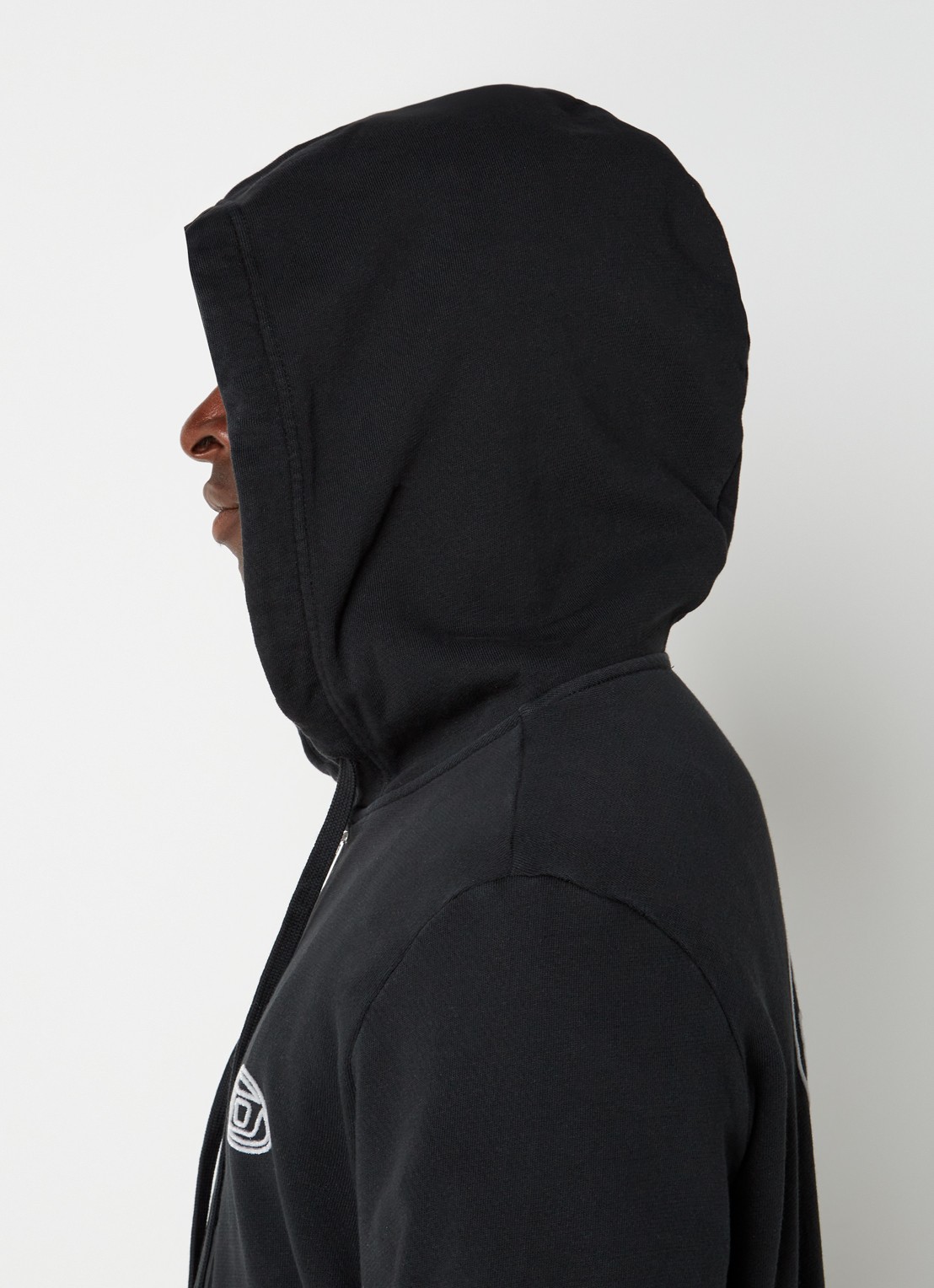 Diesel S-GINN-HOOD-ZIP-E1 sweatvest met logo- en backprint - detail 5 zwart
