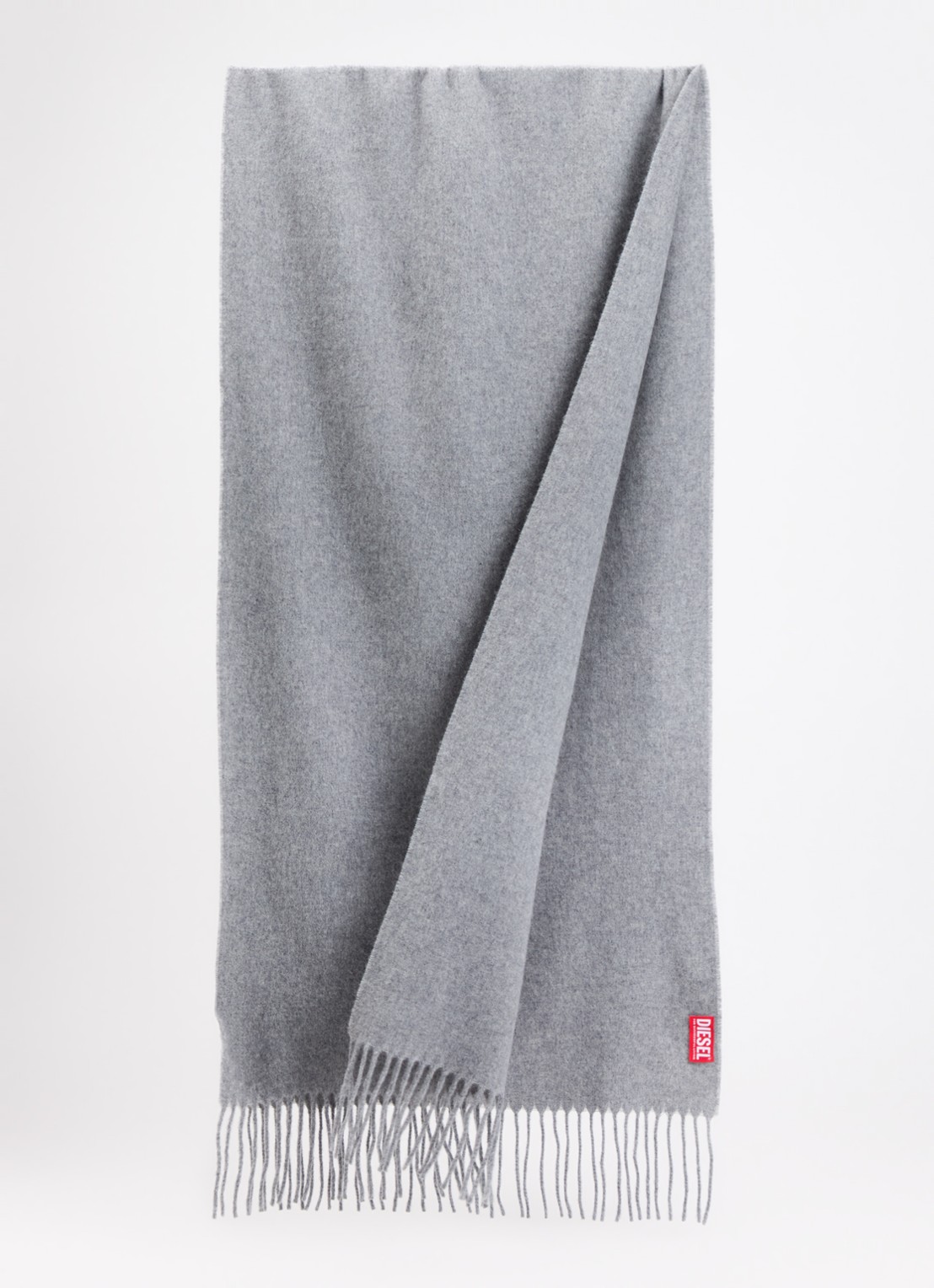 Diesel S-Imon-D-Long sjaal in wolblend 150 x 50 cm - detail grijsmele