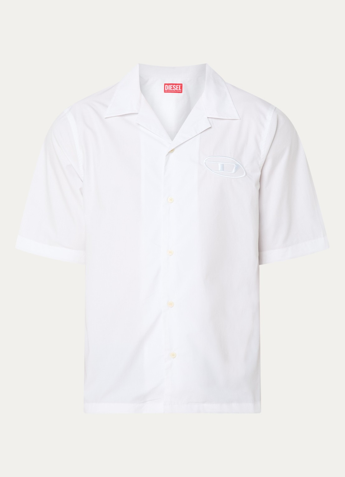 Diesel S-Mac-Pcal regular fit overhemd met logo - voorkant wit