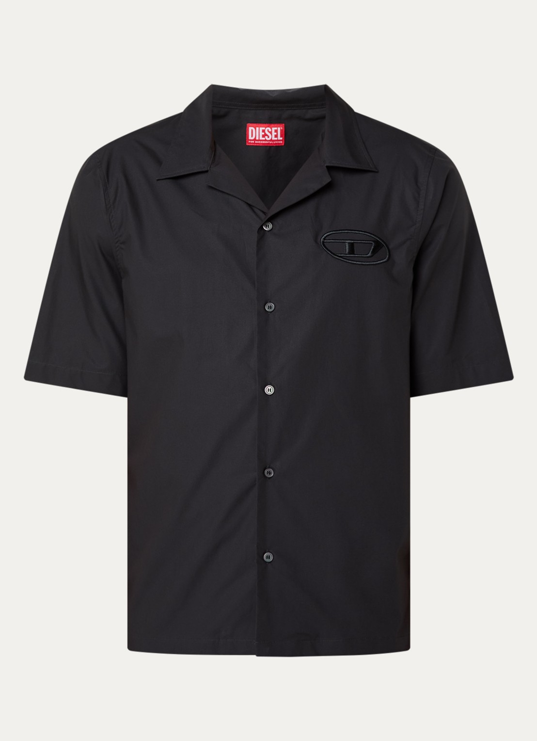 Diesel S-Mac-Pcal regular fit overhemd met logo - voorkant 3 zwart