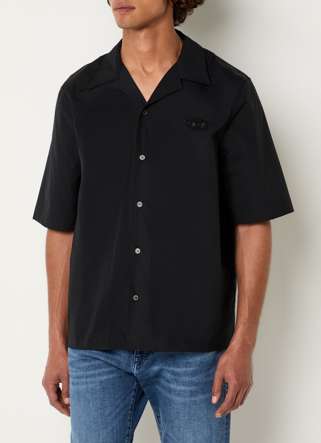 Diesel S-Mac regular fit overhemd met borduring - detail 4 zwart