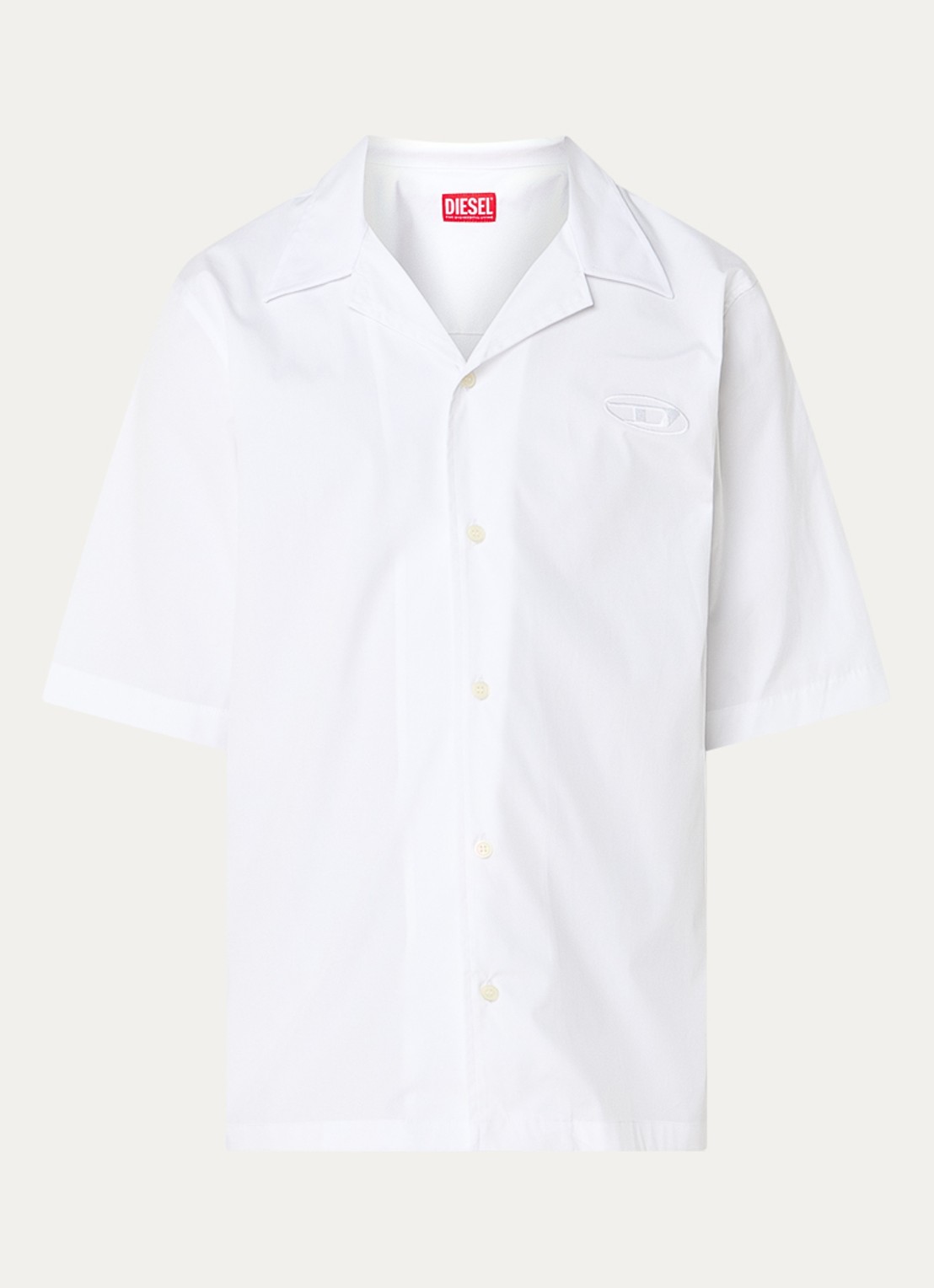 Diesel S-Mac regular fit overhemd met borduring - voorkant wit