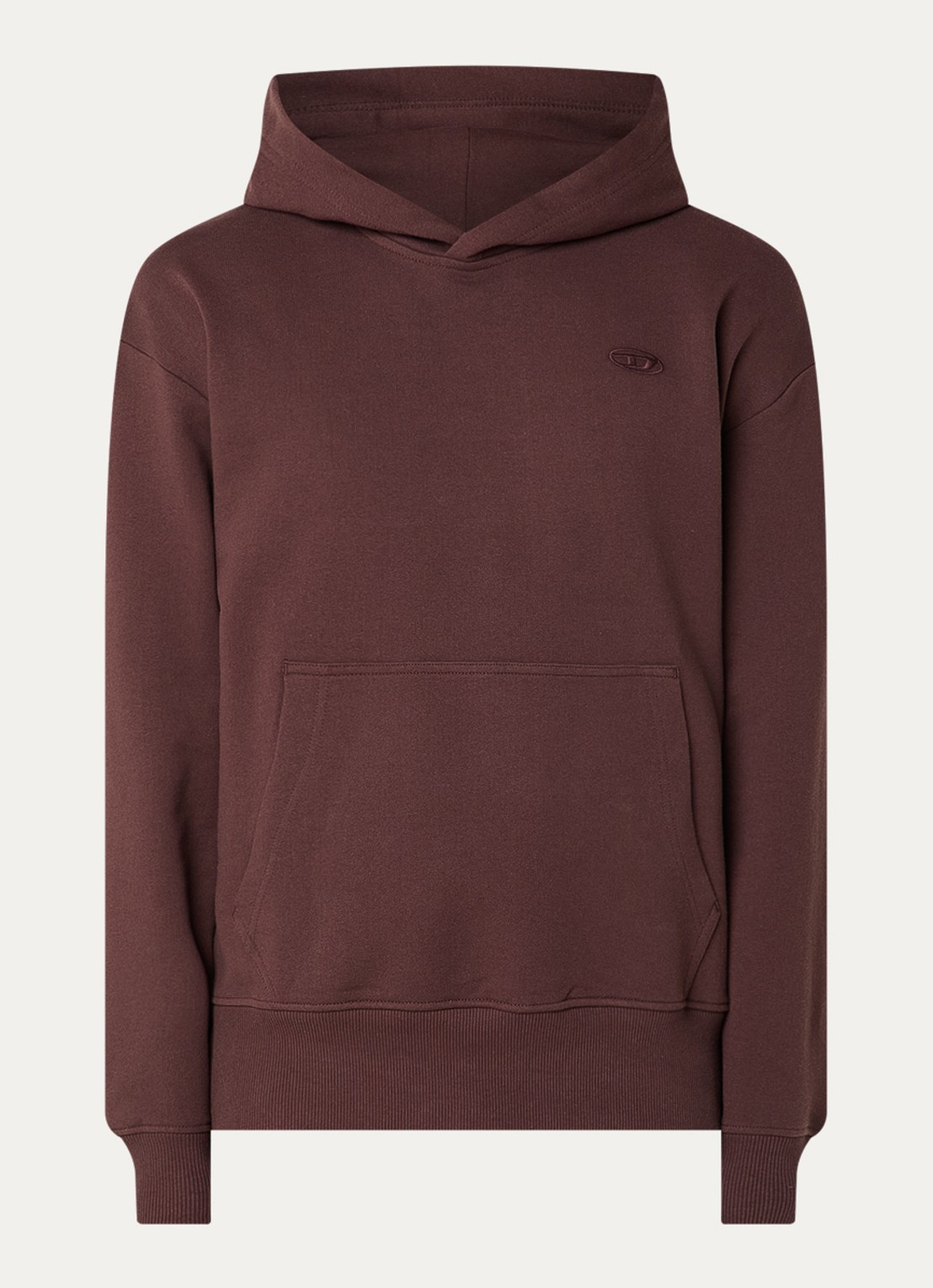 Diesel S-Macs-Hood hoodie met borduring - voorkant 4 roodbruin