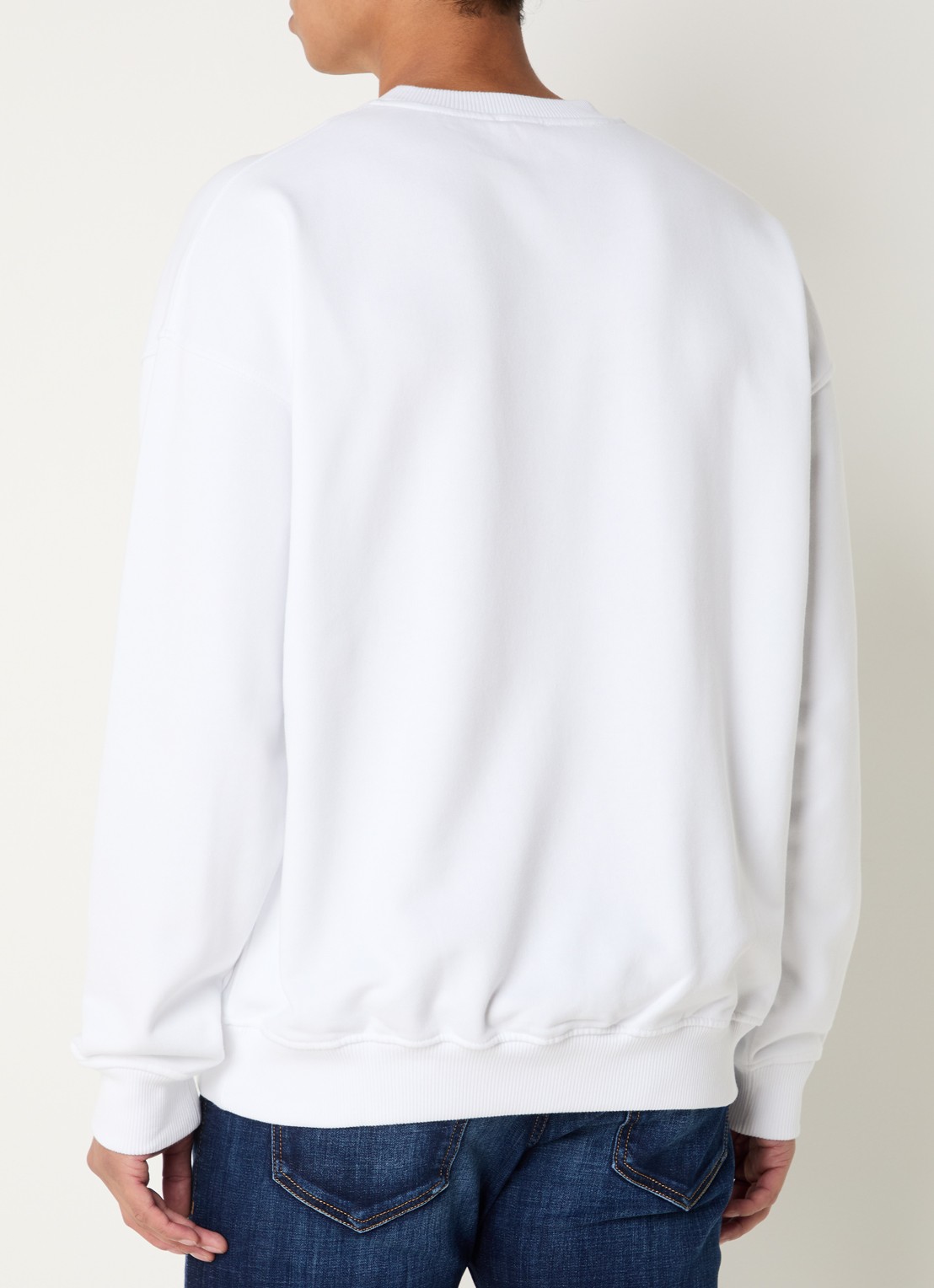 Diesel S-Mart-Bigoval sweater met 3D logoprint - achterkant 3 wit