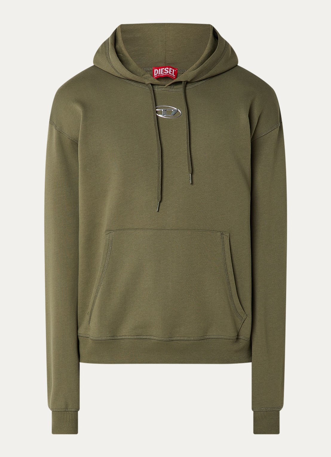 Diesel S-Norm-Hood hoodie met logo - voorkant 3 bronsgroen
