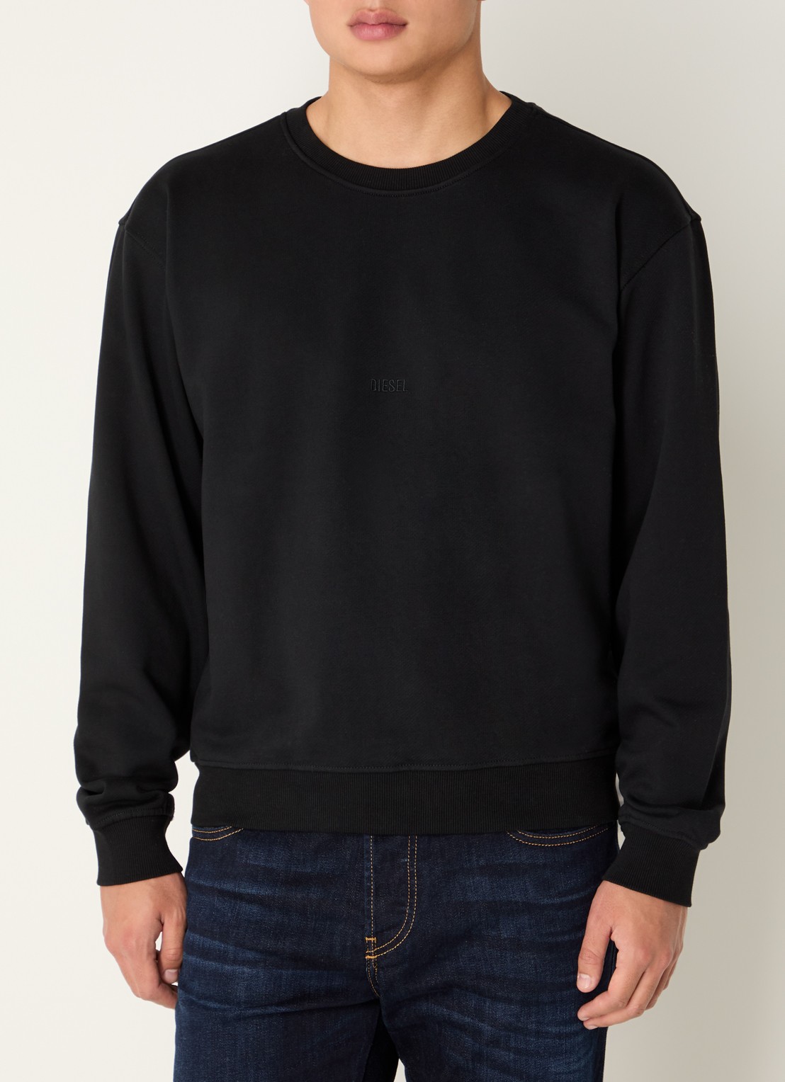 Diesel S-Norm sweater met logoborduring - detail 4 zwart