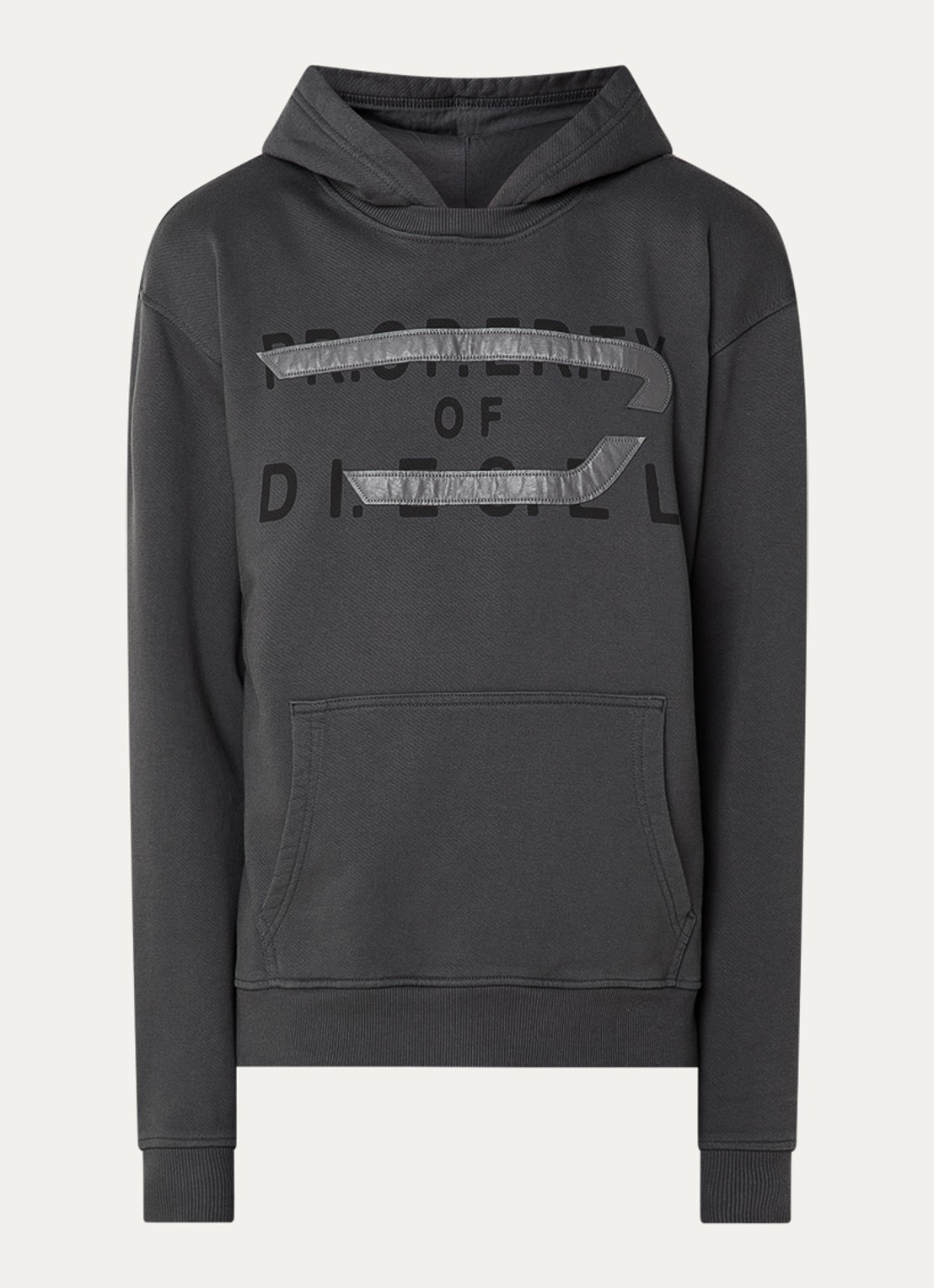 Diesel S-Norman-Hood hoodie met logo - voorkant 2 donkergrijs