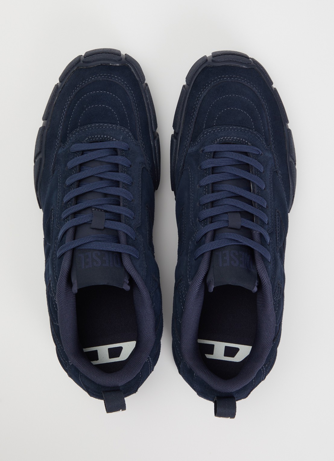 Diesel S-Pagodha sneaker van suède - detail 4 donkerblauw