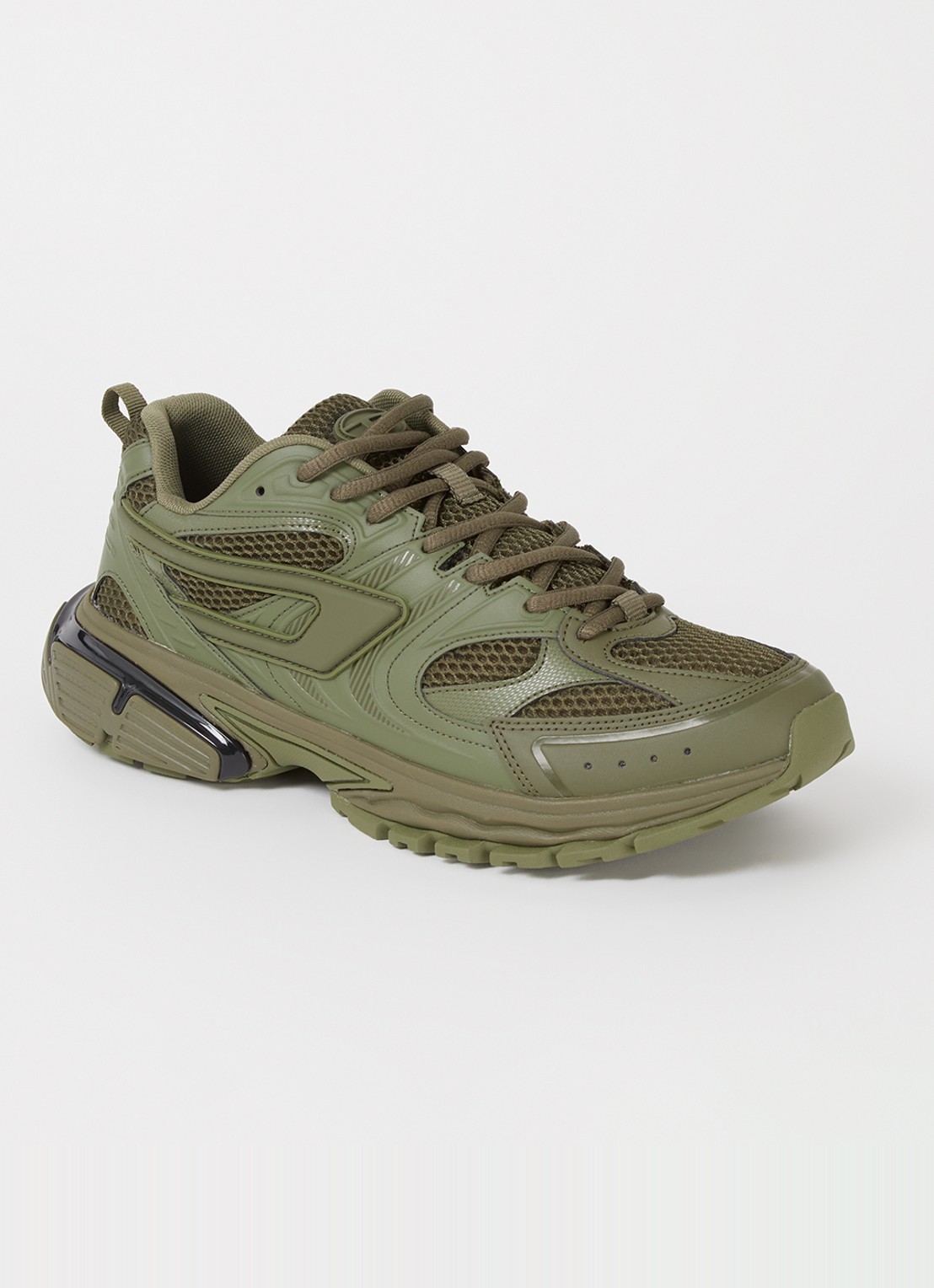 Diesel S-Serendipity Pro-X1 sneaker met mesh details  - voorkant bronsgroen