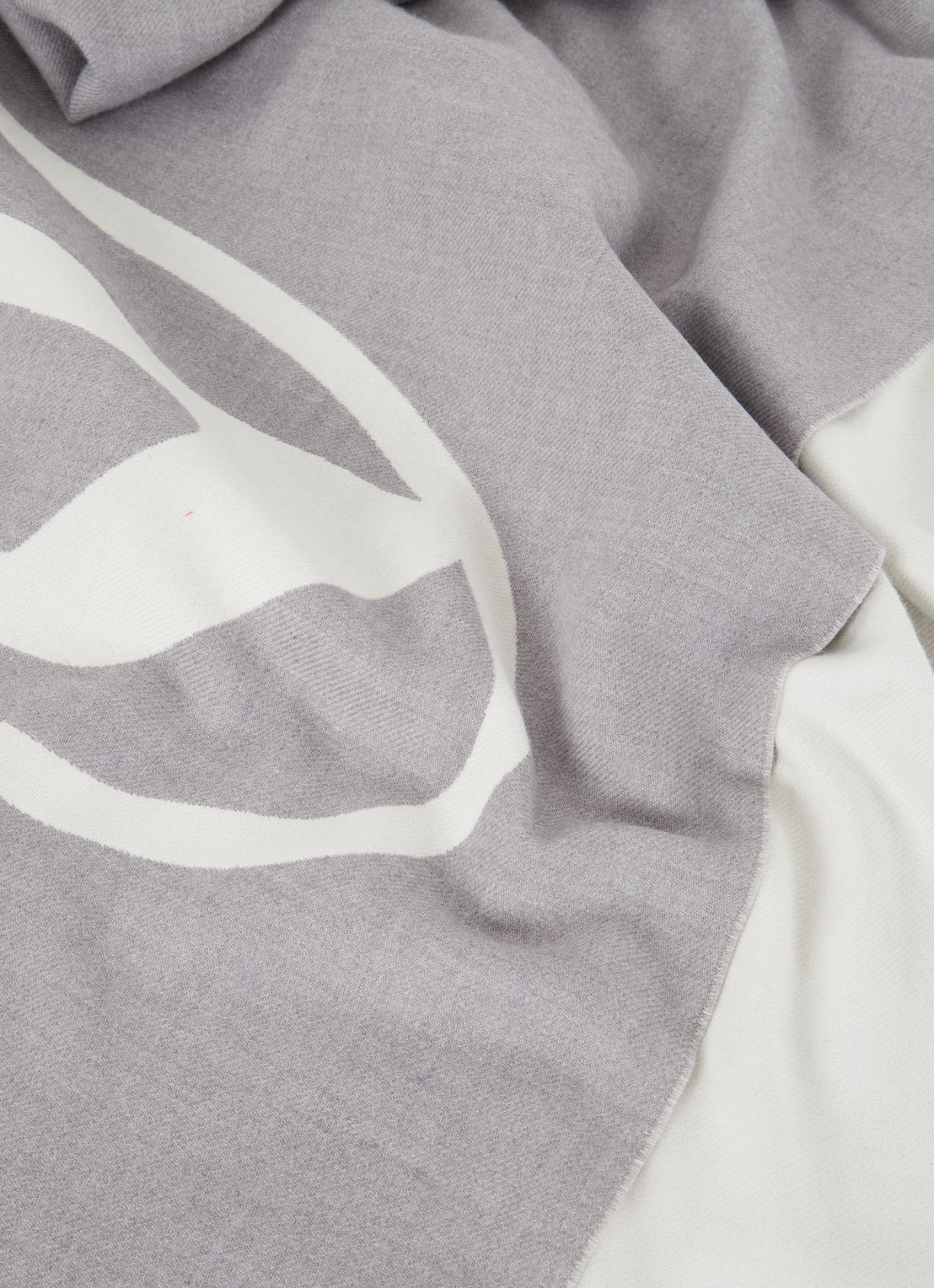 Diesel S-Tevie sjaal in wolblend met logo 185 x 65 cm - detail 3 grijs