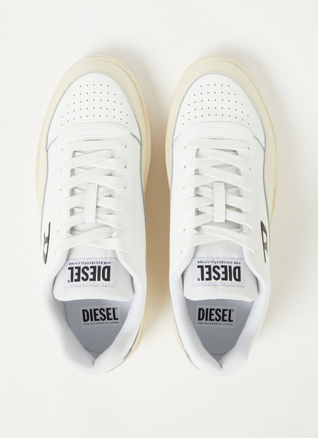 Diesel S-Tracker-D sneaker van leer - detail 4 wit