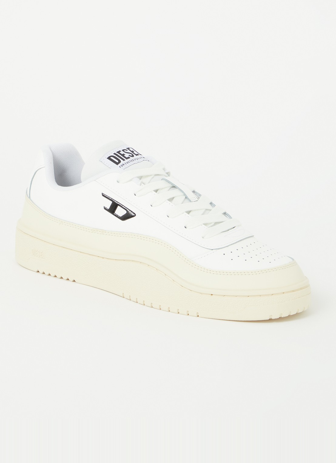 Diesel S-Tracker-D sneaker van leer - voorkant wit