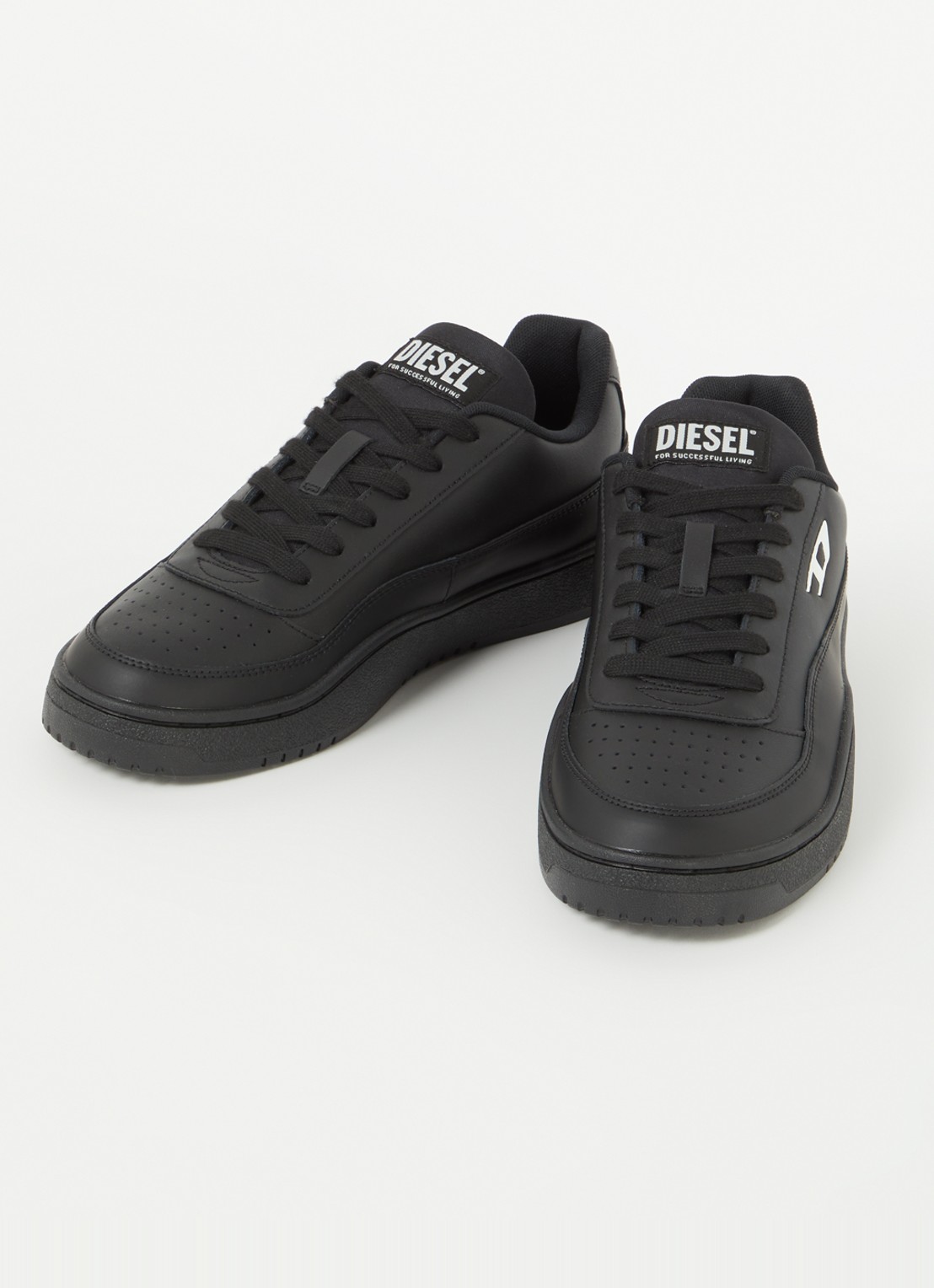 Diesel S-Tracker-D sneaker van leer - detail zwart