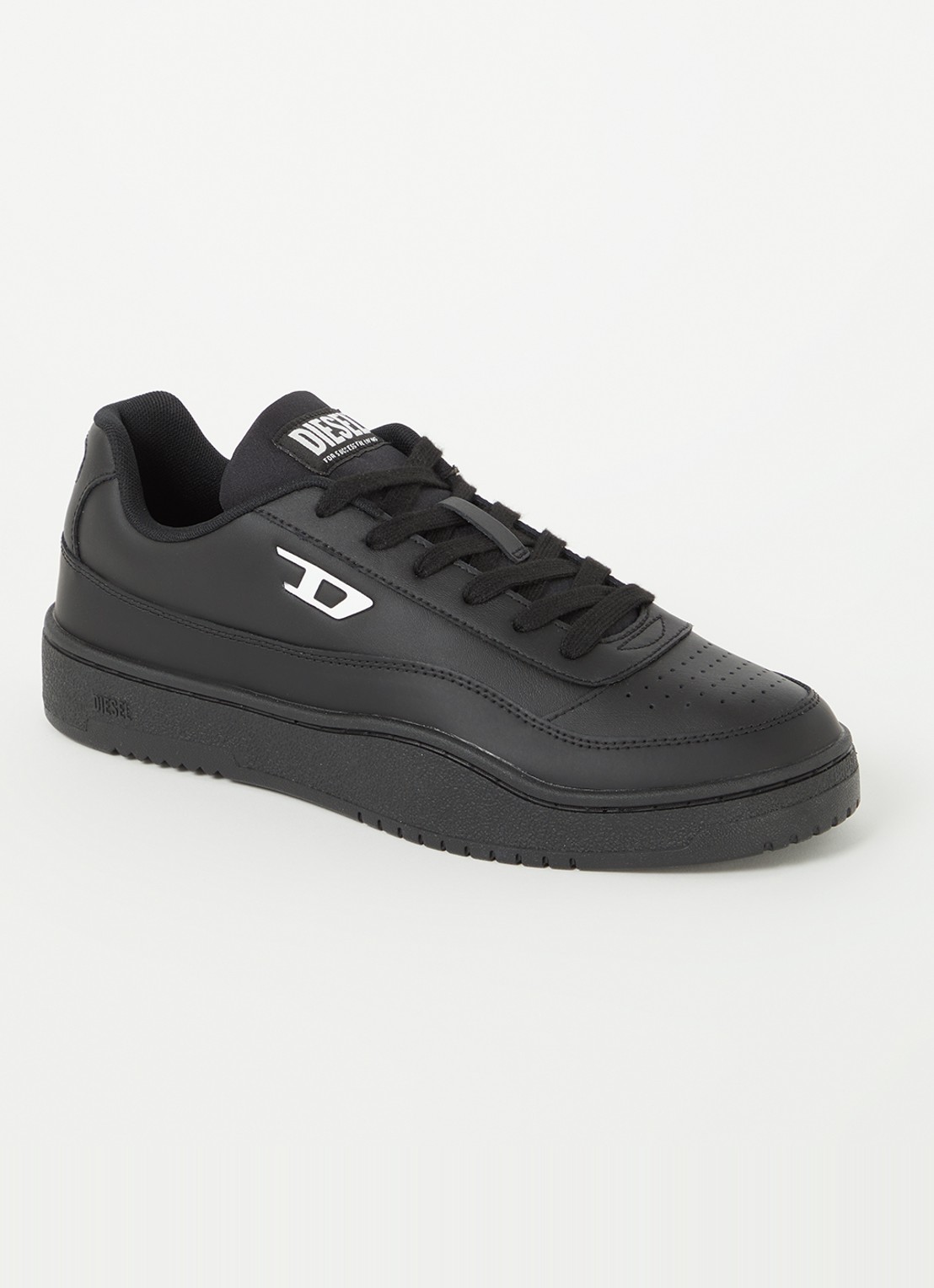 Diesel S-Tracker-D sneaker van leer - voorkant 4 zwart