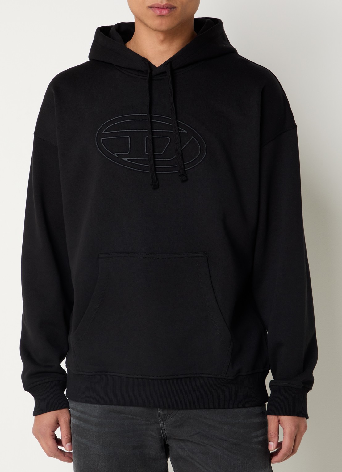 Diesel S-Ummer-Bigoval hoodie met 3D logoprint - detail 2 zwart