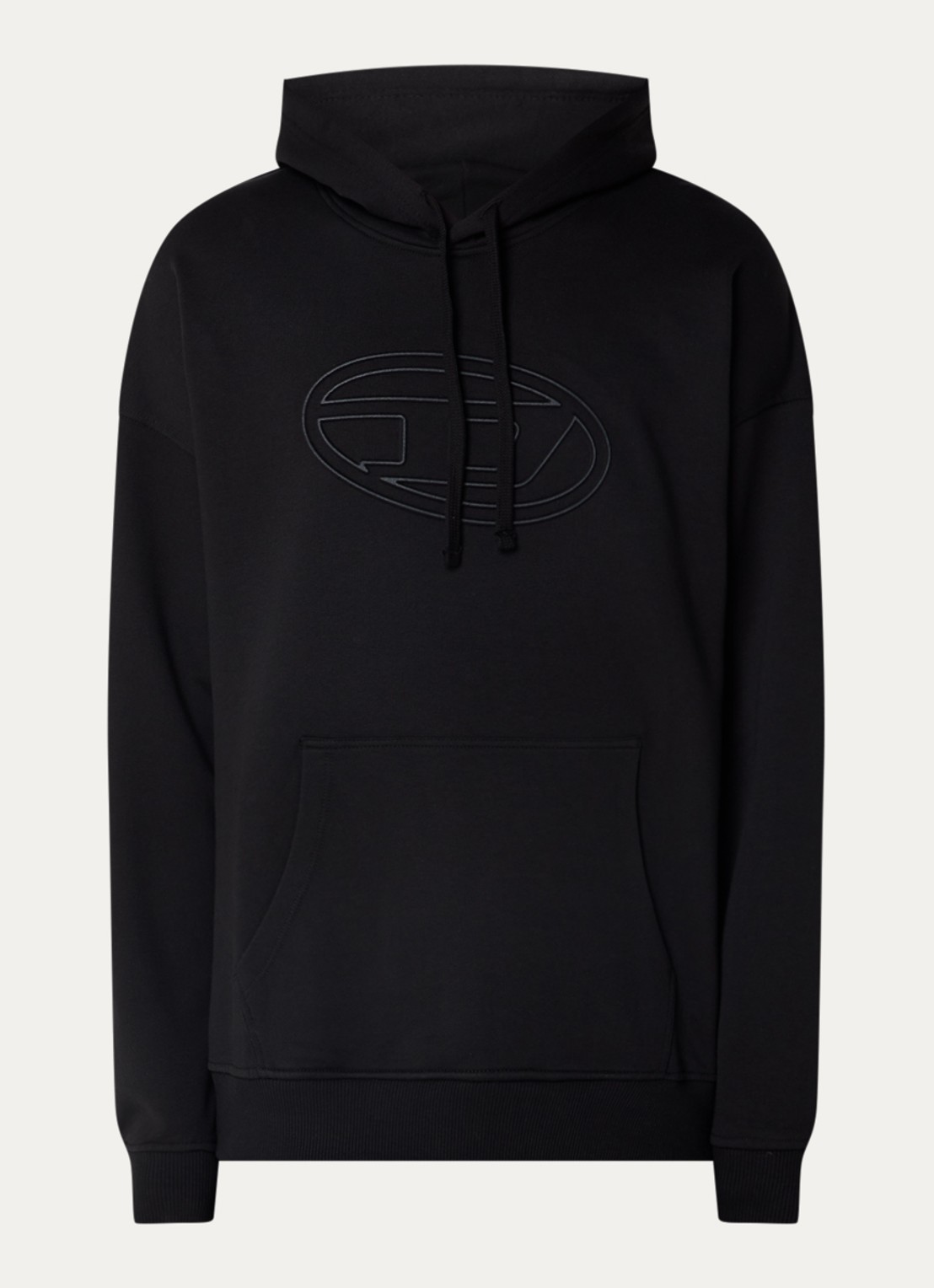 Diesel S-Ummer-Bigoval hoodie met 3D logoprint - voorkant 4 zwart