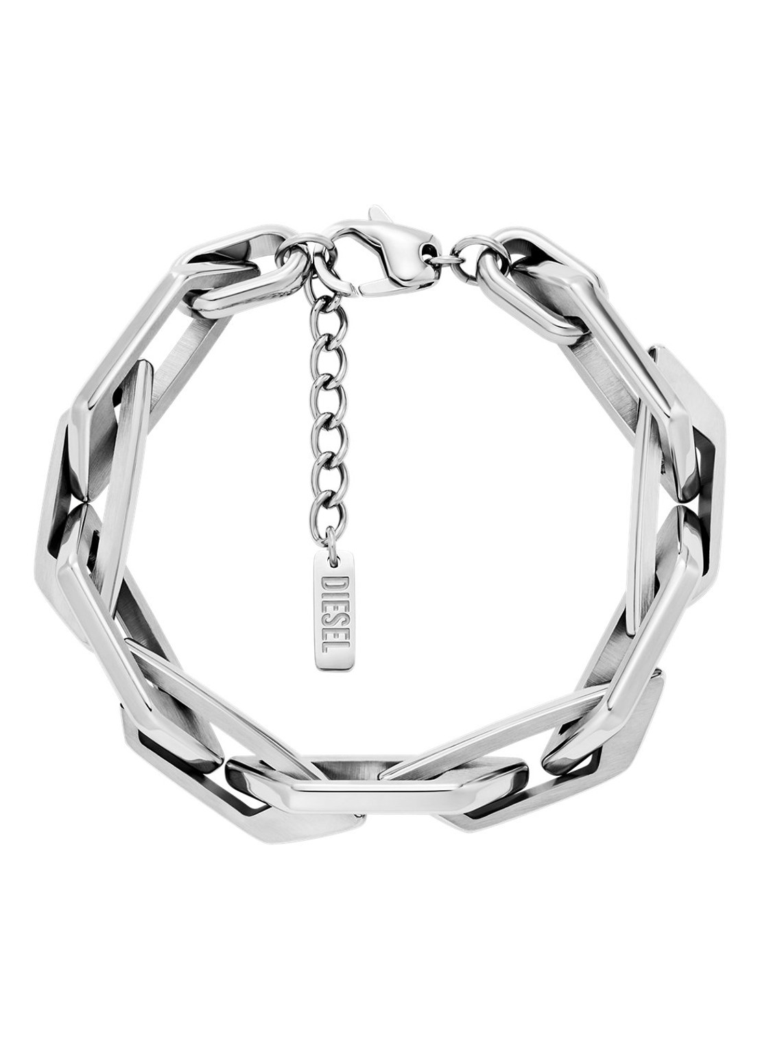 Diesel Schakelarmband DX1577040 - voorkant zilver