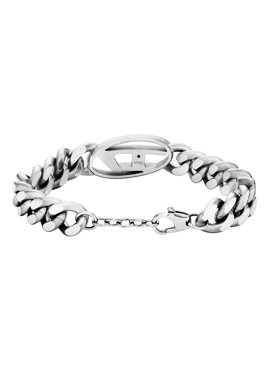 Diesel Schakelarmband met logo DX1432040 - voorkant 2 zilver
