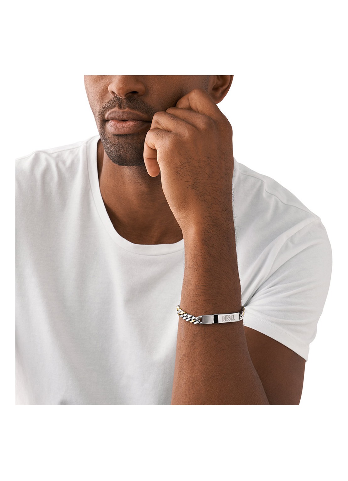 Diesel Schakelarmband met logo DX1457931 - detail 4 zilver