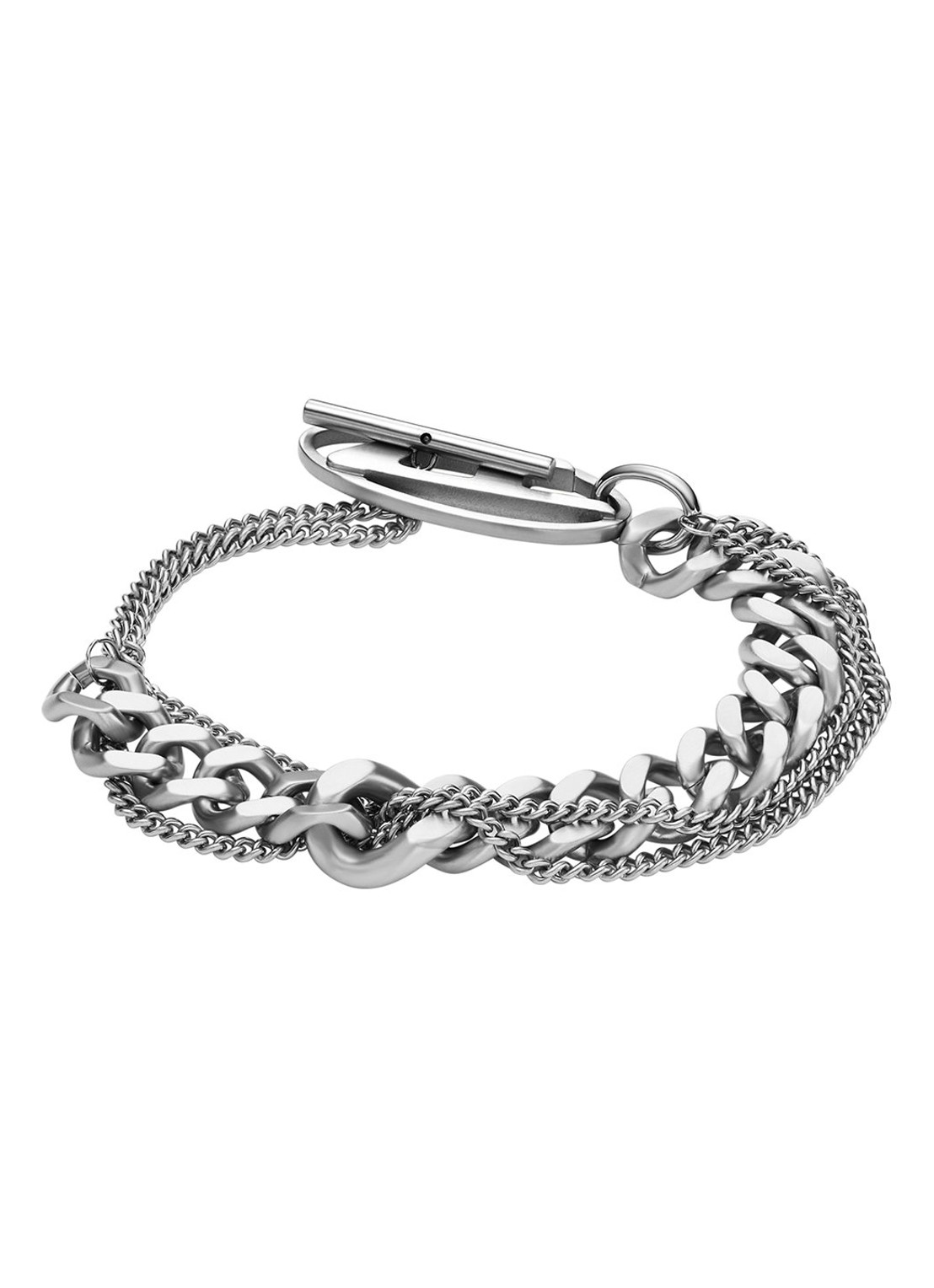 Diesel Schakelarmband met logo DX1550040 - detail zilver