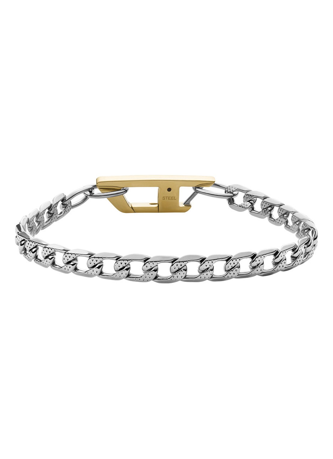 Diesel Schakelarmband tweekleurig DX1338040 - detail zilver