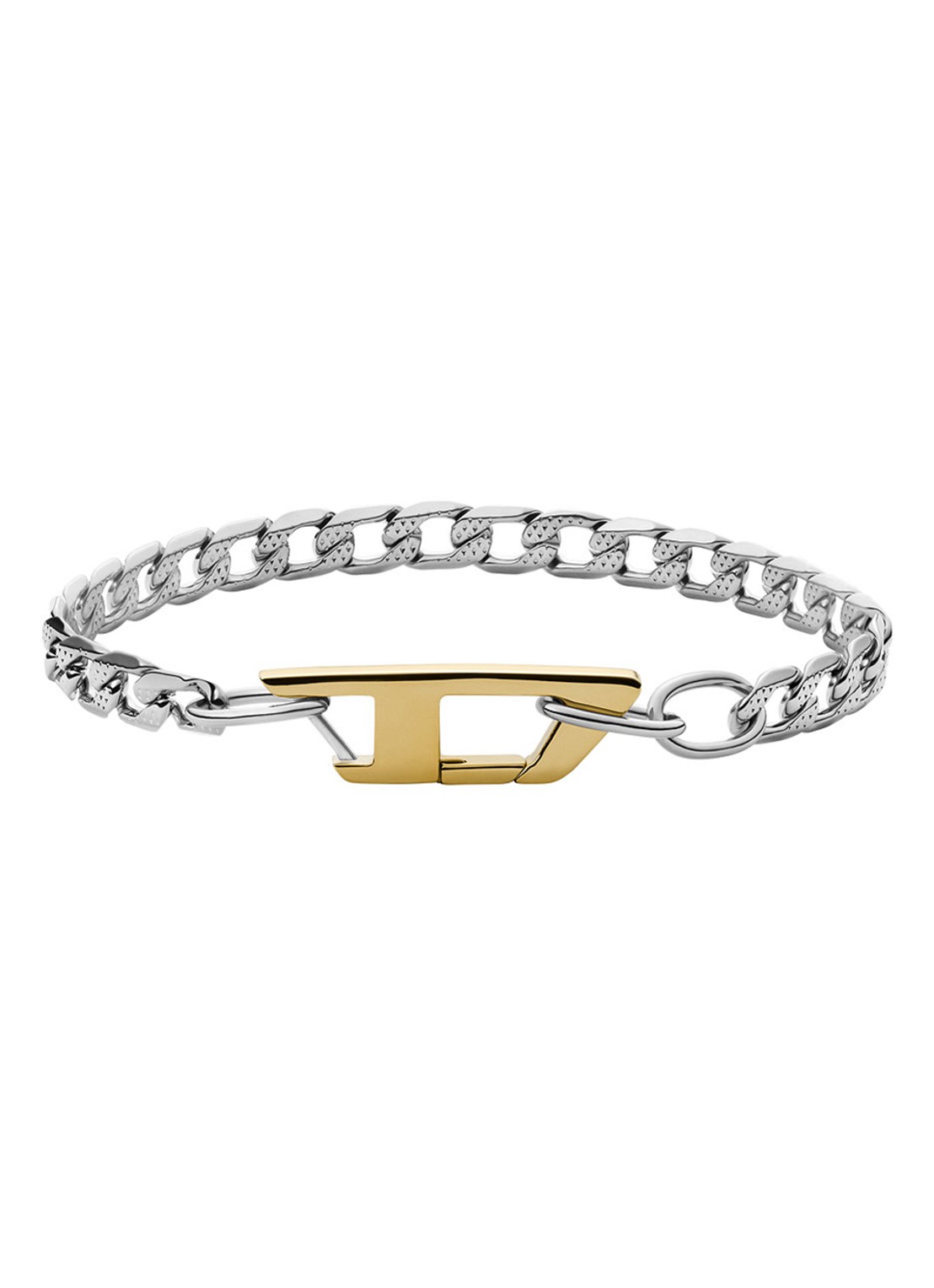 Diesel Schakelarmband tweekleurig DX1338040 - voorkant 3 zilver