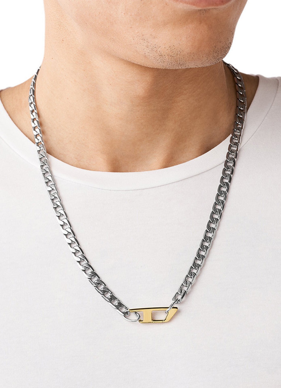 Diesel Schakelketting DX1343040 - voorkant 2 zilver