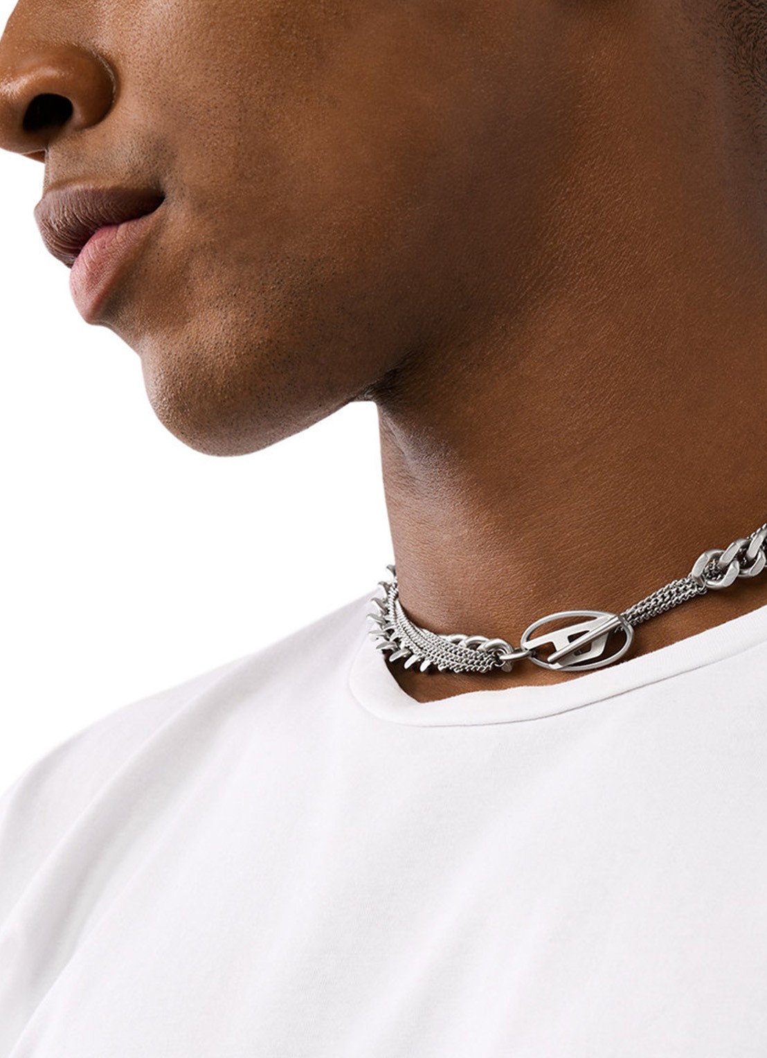 Diesel Schakelketting met logo DX1549040 - detail 5 zilver