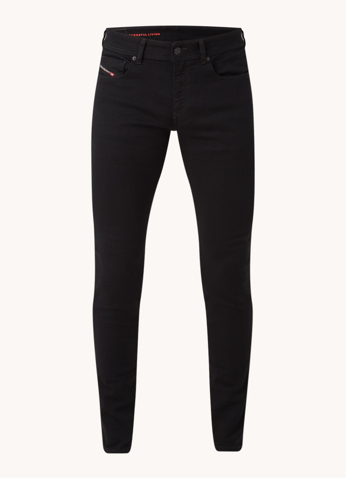 Diesel Sleenker skinny jeans met stretch - voorkant 2 zwart