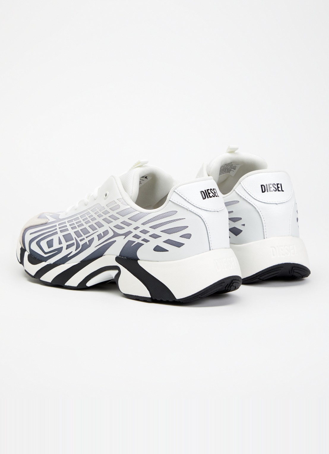 Diesel Sneaker van mesh met logo - achterkant 5 lichtgrijs