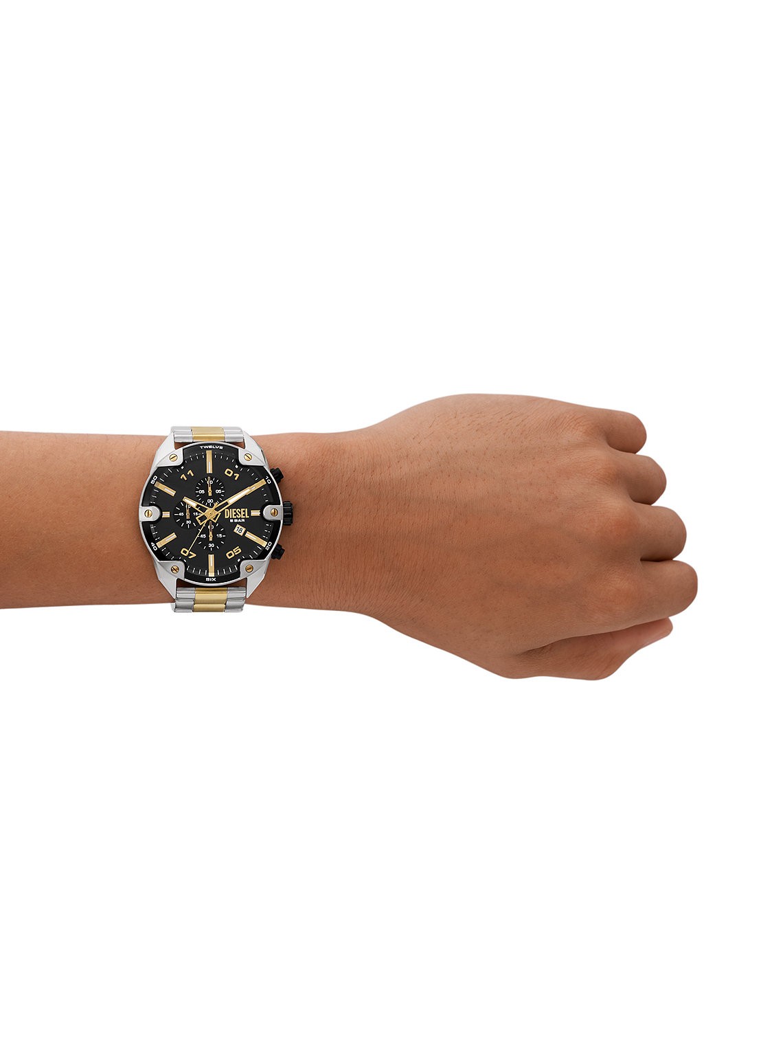 Diesel Spiked horloge DZ4627 - detail 4 zilver