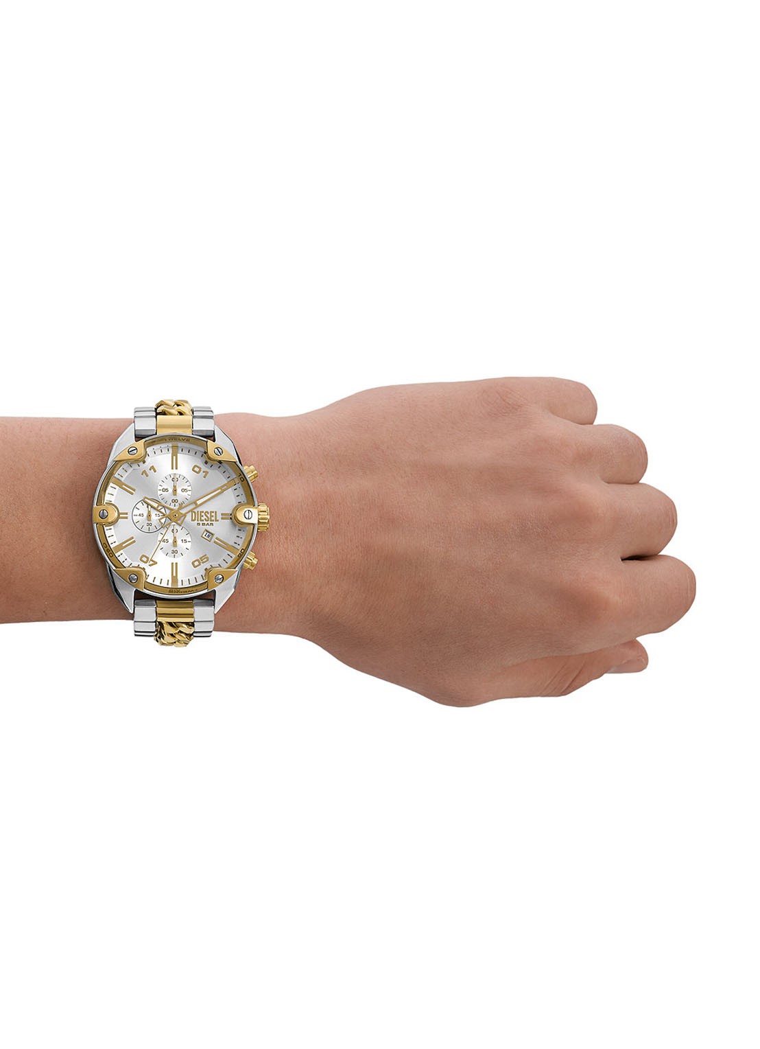 Diesel Spiked horloge DZ4629 - detail 4 zilver