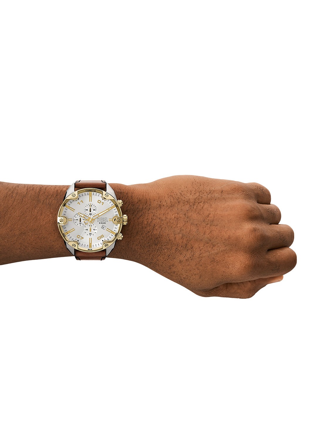 Diesel Spiked horloge DZ4665 - detail 4 bruin