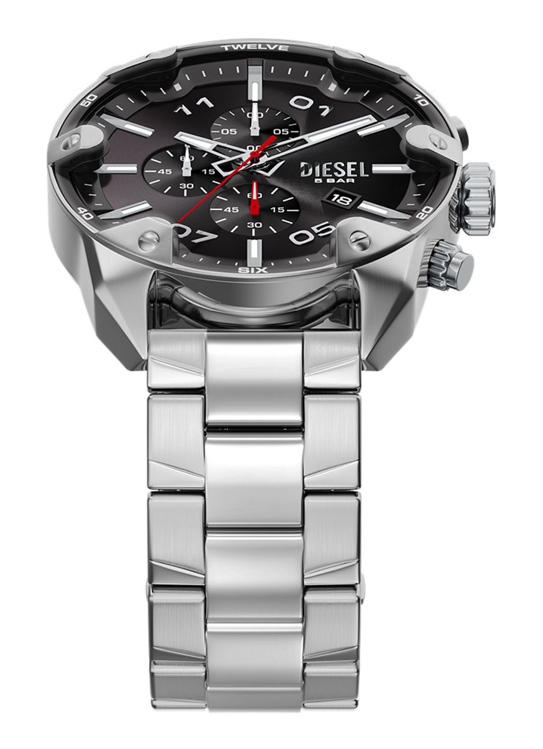 Diesel Spiked horloge DZ4709 - detail 5 zilver