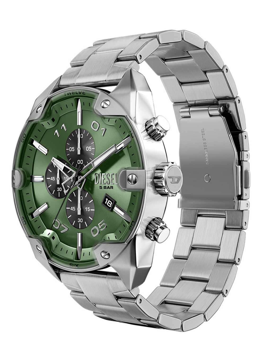Diesel Spiked horloge DZ4712 - detail 4 zilver