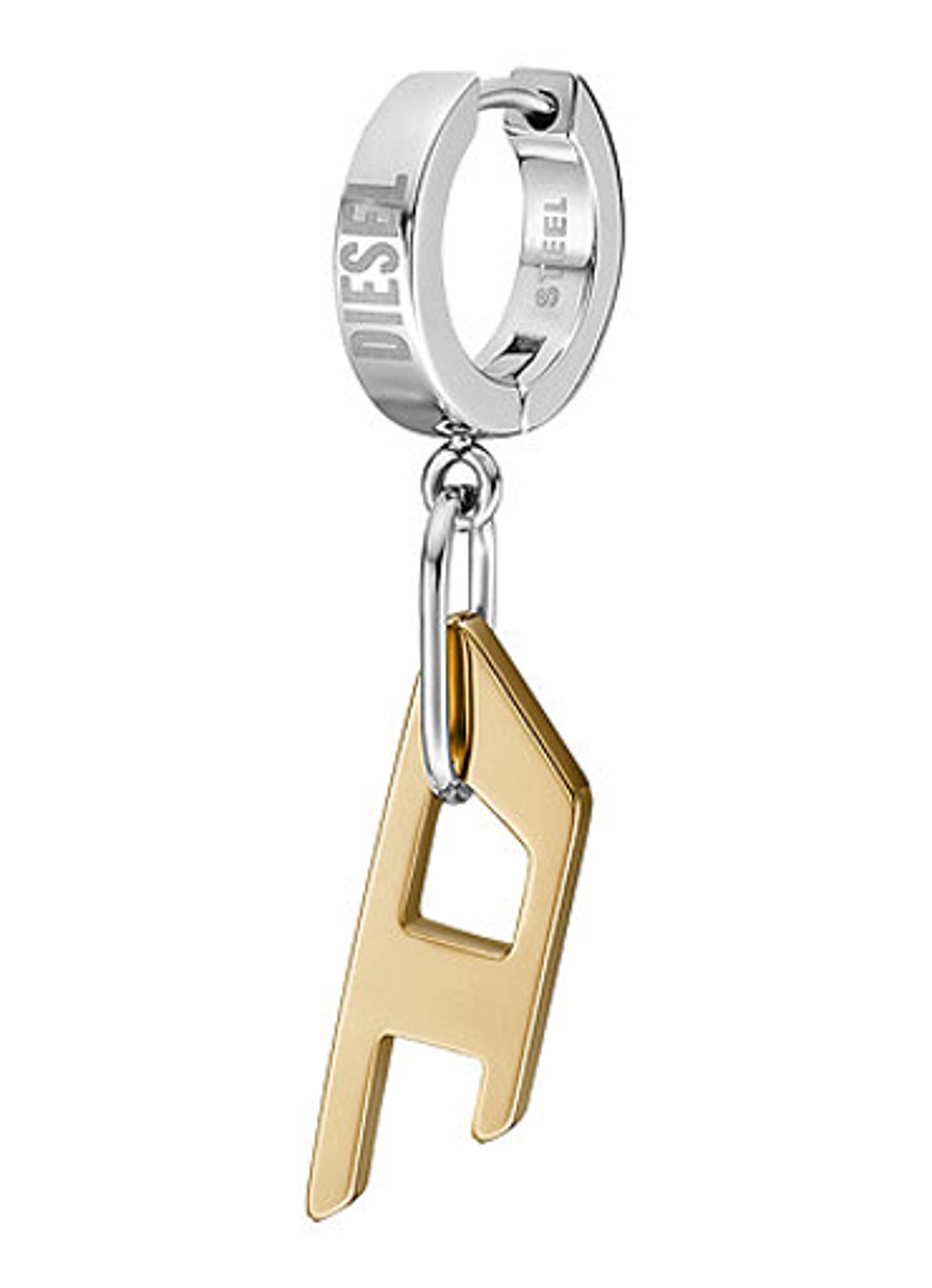 Diesel Steel enkele oorring met logo DX1419931 - detail goud