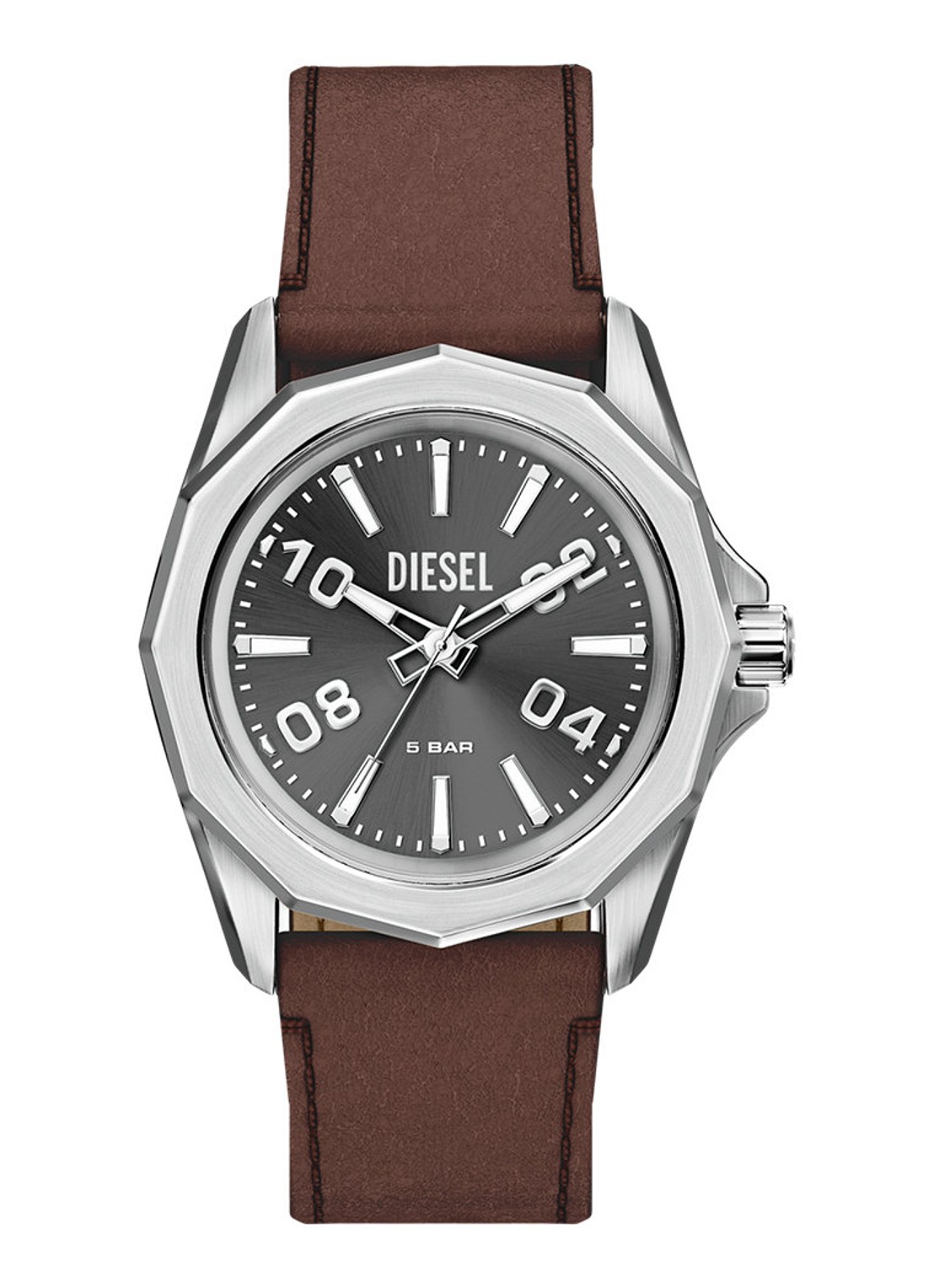 Diesel Stinger horloge DZ2238 - voorkant 6 zilver
